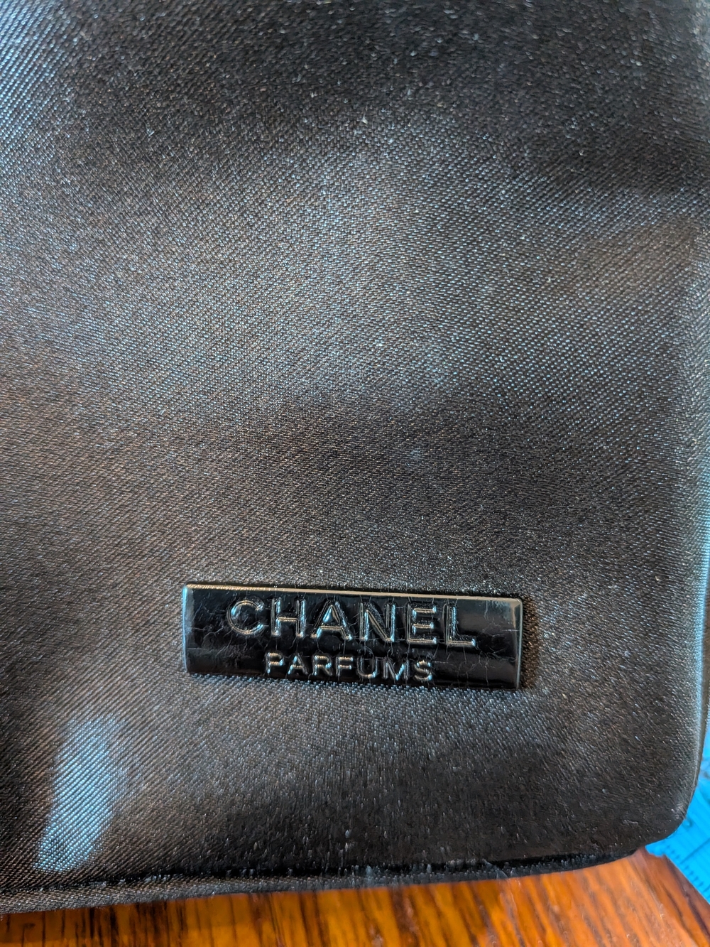 CHANEL Parfums Cosmetic Canvas Black Bag